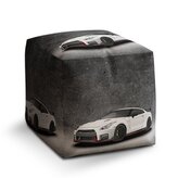 Taburet Cube Nissan GTR 35 Šedý: 40x40x40 cm