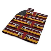 Plážová deka Lisabonské historické tramvaje Červený Pattern: 200x140 cm