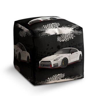 Taburet Cube Nissan GTR 35 Černý: 40x40x40 cm