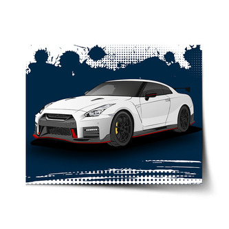 Plakát Nissan GTR 35 Modrý: 60x40 cm