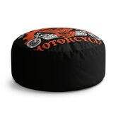 Taburet Circle Harley-Davidson motor Černé pozadí: 38x48 cm