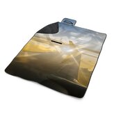 Plážová deka Křídlo letadla nad mraky: 200x140 cm