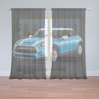 Záclony Mini sedan Černé pozadí: 2ks 150x250cm Záclony Mini sedan Černé pozadí: 2ks 150x250cm