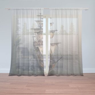 Záclony Plachetnice na klidném moři: 2ks 150x250cm