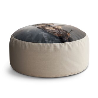 Taburet Circle Plachetnice na klidném moři: 38x48 cm