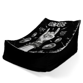 Sedací vak Lounge ACDC Live fast, die young: 120 x 100 x 80 cm