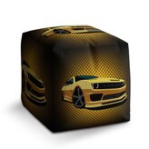 Taburet Cube Chevrolet Camaro Žlutá mřížka: 40x40x40 cm