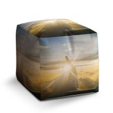 Taburet Cube Křídlo letadla nad mraky: 40x40x40 cm