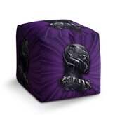 Taburet Cube BLACK PANTHER z profilu Fialový: 40x40x40 cm