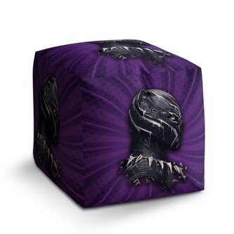 Taburet Cube BLACK PANTHER z profilu Fialový: 40x40x40 cm
