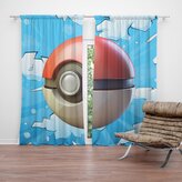 Závěs Pokemon ball Obloha: 2ks 140x250cm