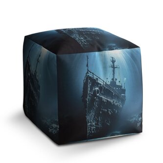 Taburet Cube Vrak lodi na dně moře: 40x40x40 cm