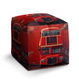 Taburet Cube Červený patrový autobus Vlajka: 40x40x40 cm