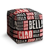 Taburet Cube La Casa de Papel Professor or Bella Ciao motiv 2: 40x40x40 cm