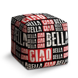 Taburet Cube La Casa de Papel Professor or Bella Ciao motiv 2: 40x40x40 cm