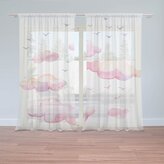 Záclony Růžové mraky: 2ks 150x250cm