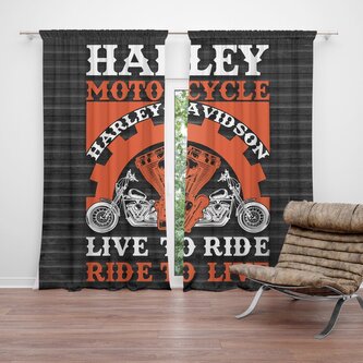 Závěs Harley-Davidson Live to ride, ride to live: 2ks 140x250cm Závěs Harley-Davidson Live to ride, ride to live: 2ks 140x250cm