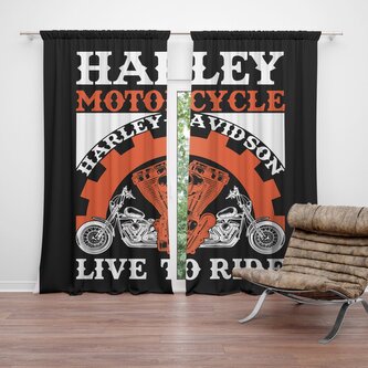 Závěs Harley-Davidson Live to ride: 2ks 140x250cm Závěs Harley-Davidson Live to ride: 2ks 140x250cm