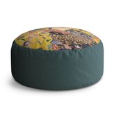 Taburet Circle Dáma s vějířem - Gustav Klimt: 38x48 cm