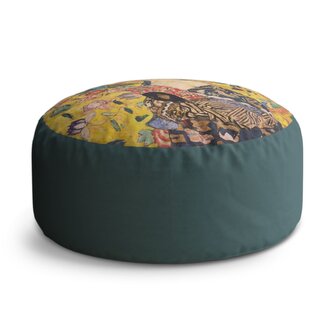 Taburet Circle Dáma s vějířem - Gustav Klimt: 38x48 cm