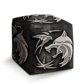 Taburet Cube Zaklínač Šedý abstrakt: 40x40x40 cm