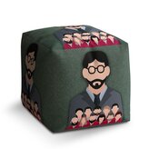 Taburet Cube Money heist Profesor a jeho tým Zelená: 40x40x40 cm