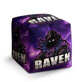 Taburet Cube FORTNITE RAVEN Fialová bouře: 40x40x40 cm