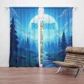 Závěs FORTNITE Modré údolí s měsícem: 2ks 140x250cm