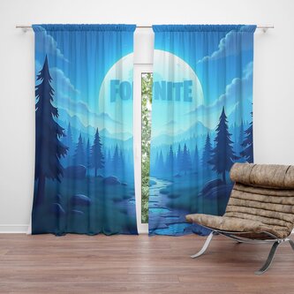 Závěs FORTNITE Modré údolí s měsícem: 2ks 140x250cm Závěs FORTNITE Modré údolí s měsícem: 2ks 140x250cm