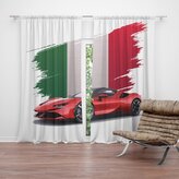 Závěs Ferrari Italská vlajka: 2ks 140x250cm