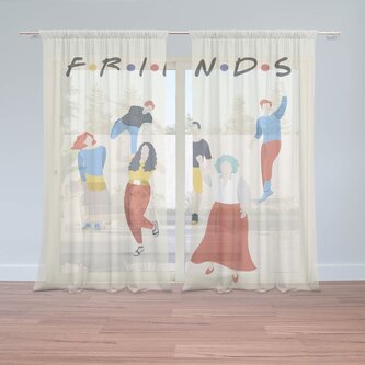 Záclony Seriál přátelé FRIENDS Postavy: 2ks 150x250cm Záclony Seriál přátelé FRIENDS Postavy: 2ks 150x250cm