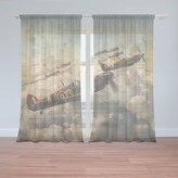 Záclony Stíhačky Spitfire v letecké bitvě: 2ks 150x250cm