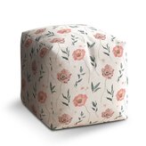 Taburet Cube Romantické pryskyřníky: 40x40x40 cm