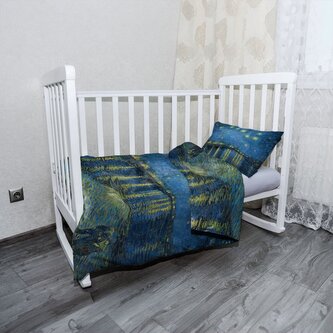 Dětské povlečení do postýlky Hviezdna noc nad Rhônou - Vincent van Gogh: 130x90 / 40x60 Dětské povlečení do postýlky Hviezdna noc nad Rhônou - Vincent van Gogh: 130x90 / 40x60