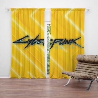 Závěs Cyberpunk 2077 Žlutý: 2ks 140x250cm Závěs Cyberpunk 2077 Žlutý: 2ks 140x250cm