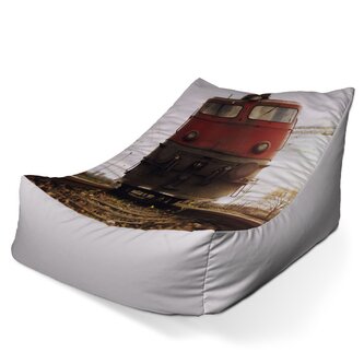 Sedací vak Lounge Červený vlak na kolejích: 120 x 100 x 80 cm