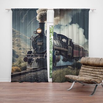 Závěs Parní lokomotiva v horách: 2ks 140x250cm Závěs Parní lokomotiva v horách: 2ks 140x250cm
