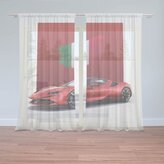 Záclony Ferrari Italská vlajka na červeném bloku: 2ks 150x250cm
