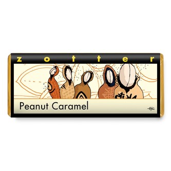 Zotter Bio plněná hořká čokoláda Arašídový karamel, 70 g