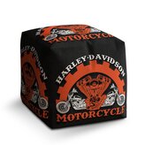Taburet Cube Harley-Davidson motor Černé pozadí: 40x40x40 cm