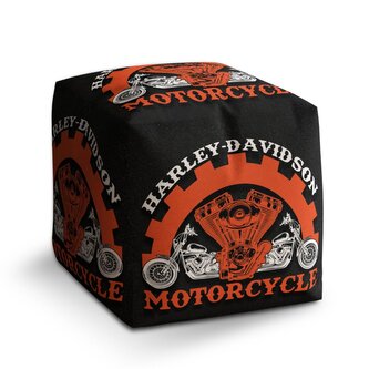 Taburet Cube Harley-Davidson motor Černé pozadí: 40x40x40 cm Taburet Cube Harley-Davidson motor Černé pozadí: 40x40x40 cm