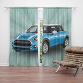 Závěs Mini sedan Zelené pozadí: 2ks 140x250cm