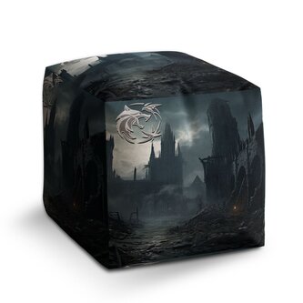 Taburet Cube Zaklínač Hrad: 40x40x40 cm Taburet Cube Zaklínač Hrad: 40x40x40 cm