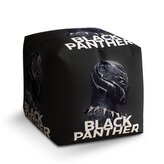 Taburet Cube BLACK PANTHER z profilu Černý: 40x40x40 cm