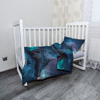 Dětské povlečení do postýlky Vrak lodi při polární záři: 130x90 / 40x60 Dětské povlečení do postýlky Vrak lodi při polární záři: 130x90 / 40x60