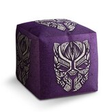 Taburet Cube BLACK PANTHER wakanda forever Bílý: 40x40x40 cm