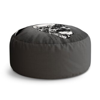 Taburet Circle METALLICA Lebka Šedá: 38x48 cm