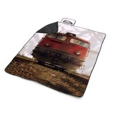 Plážová deka Červený vlak na kolejích: 200x140 cm