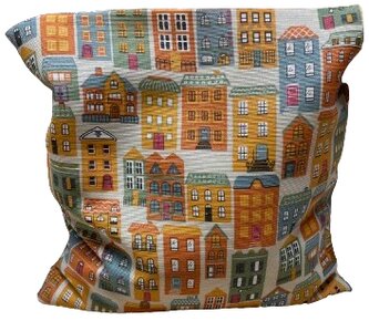 Špaldový polštářek DOMKY – 30x30 mateřídouška a šalvěj