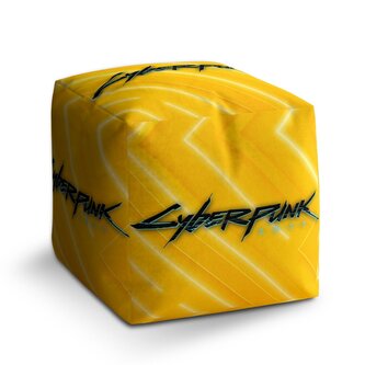 Taburet Cube Cyberpunk 2077 Žlutý: 40x40x40 cm